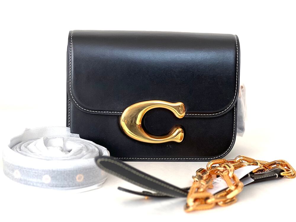 Coach Lunar New Year Dragon Idol Shoulder Bag in black with gold hardware CQ107